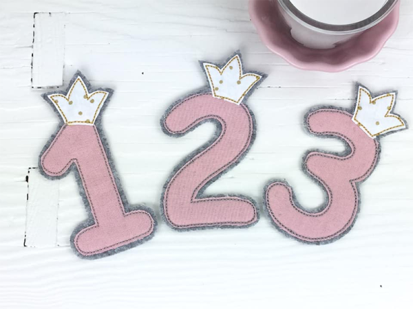 Geburtstagszahl Krone - doodle Stickdatei